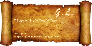 Glatz Lóránt névjegykártya